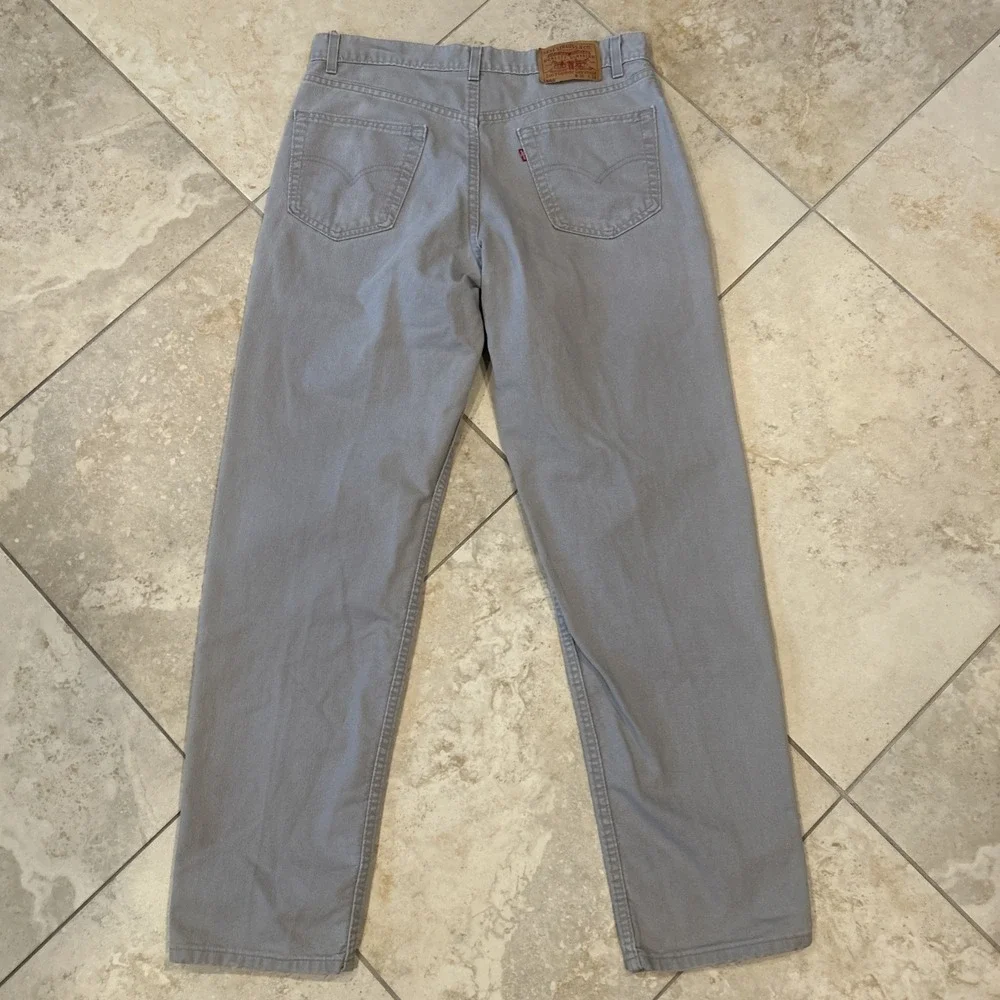 Vintage Levis 550 Jeans Men 36x34 Light Grey Denim USA Y2k Relax Fit Tapered Leg - Picture 11 of 12